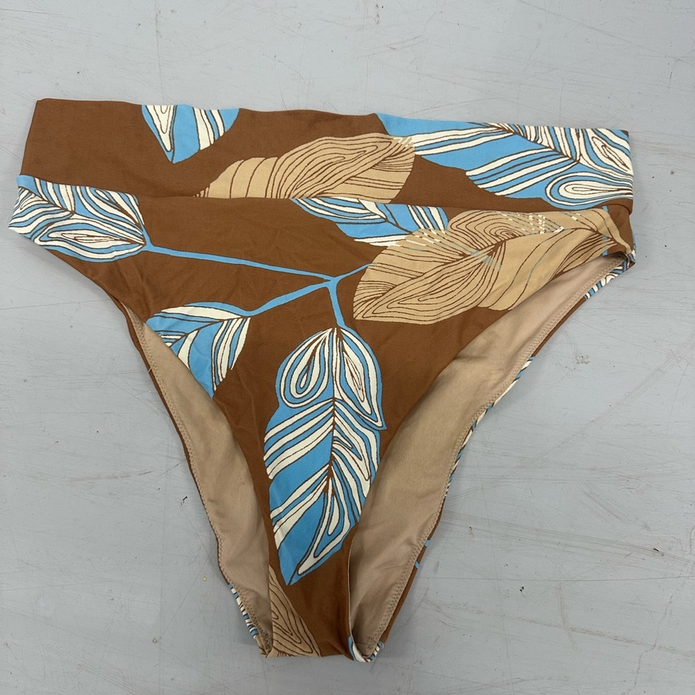 Aerie brown and blue bikini bottom